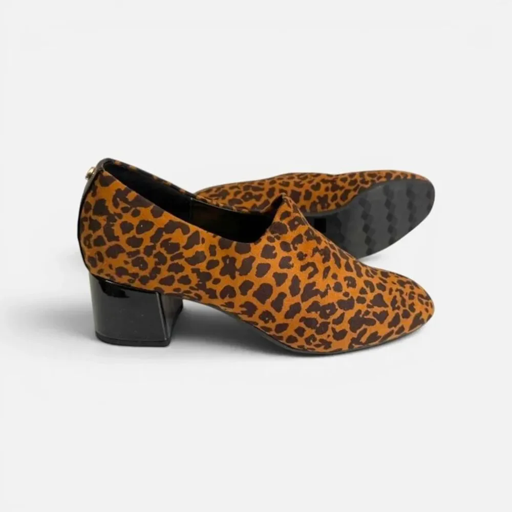 Easy Spirit Women's Denisa eFlex Knit Block Heel Leopard Pumps, NEW! 10 Wide